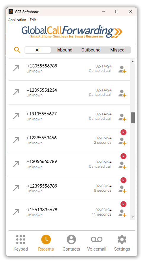 softphone call recordings