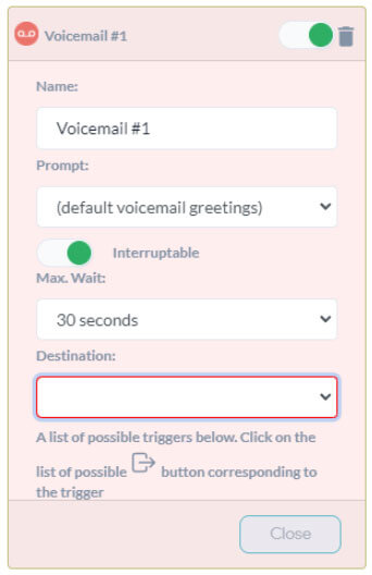 voicemail option