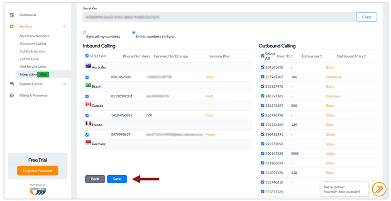 save zoho settings