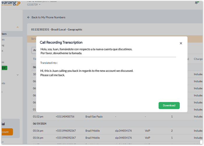 call recording transcription