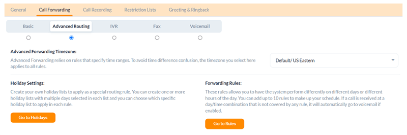 select advanced routing