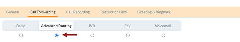 call forwarding tab