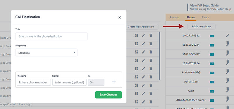 IVR - click phone tab