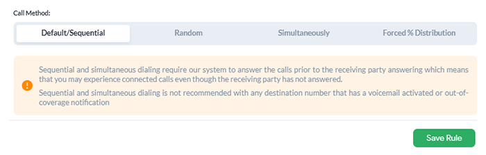 default sequential settings