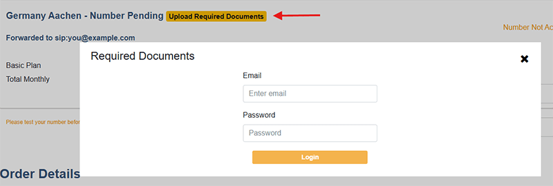 required documents login