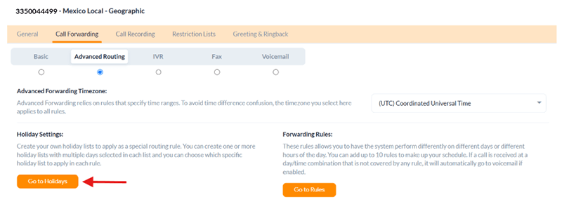 select go to holidays