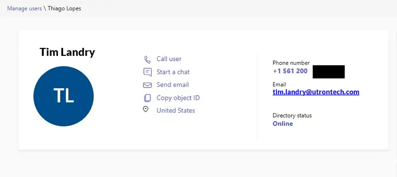 user card with numbers