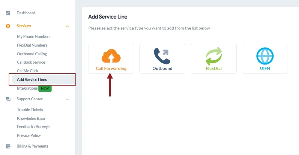 choose call forwarding
