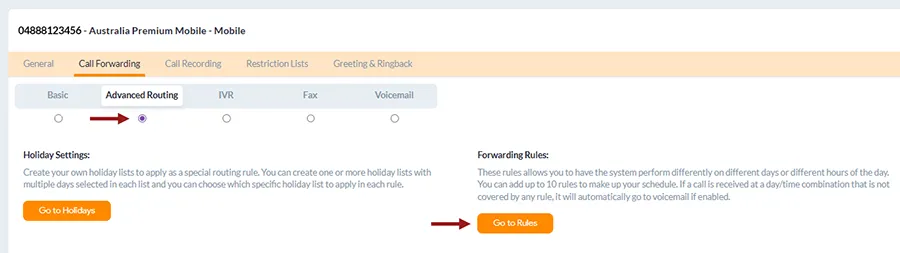forwarding rules