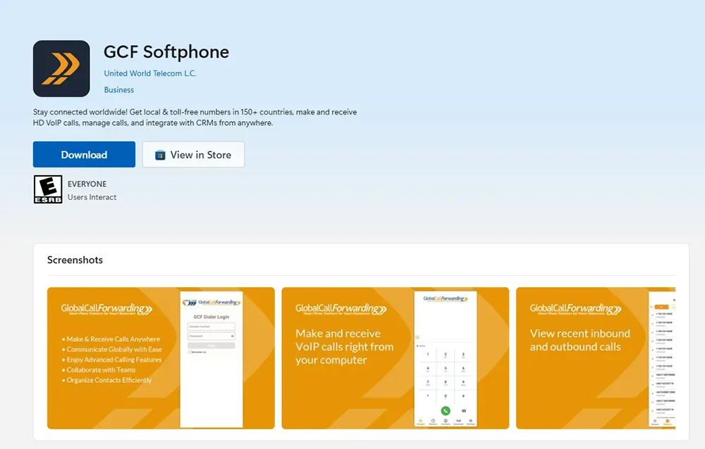 MS Store - GCF softphone