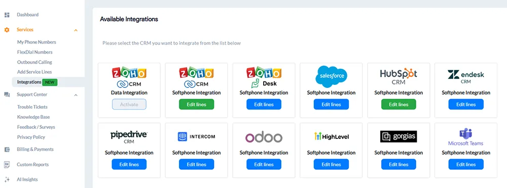 select integrations
