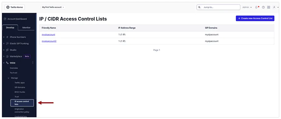twilio IP access