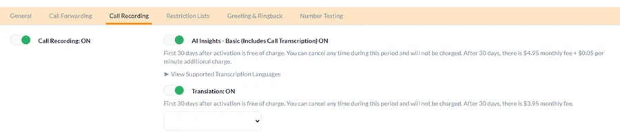 call recording options