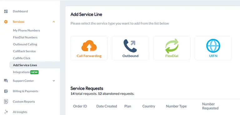 choose a service line