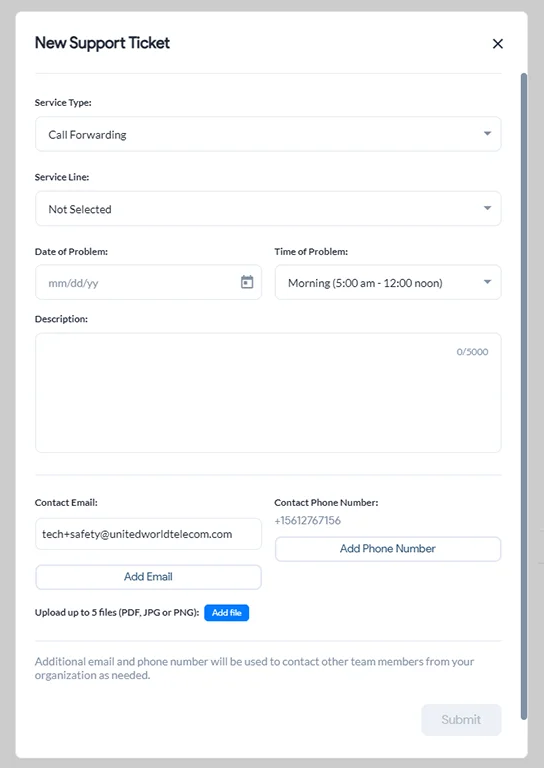 open a new support ticket