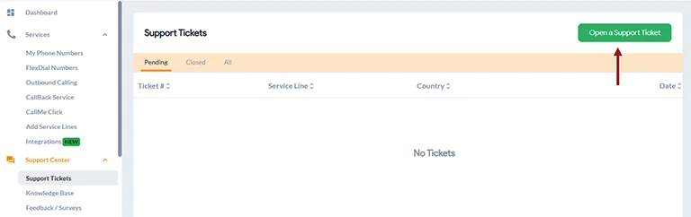 open a new support ticket
